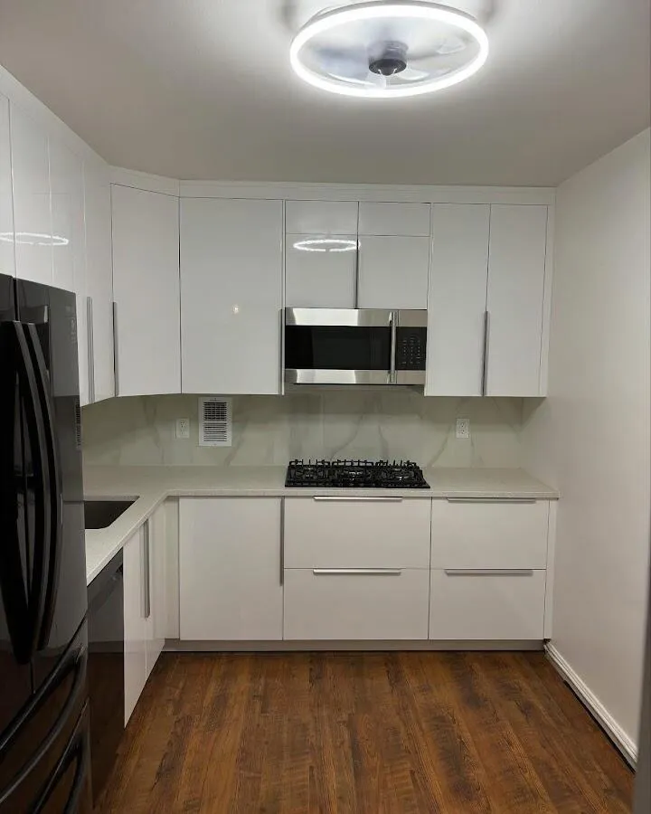 Renovated kitchen with quartz countertops in Mead